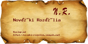 Nováki Rozália névjegykártya
